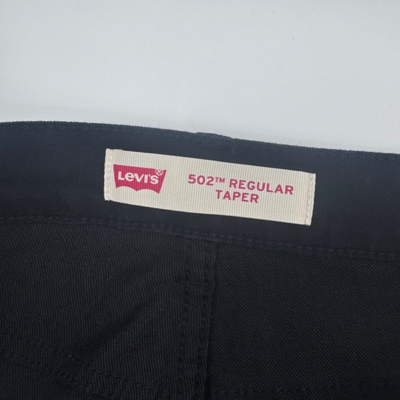 Levis 502 Jeans Men 29x31 Black Regular Taper Fit Denim Stretch Mid Rise - Picture 8 of 14